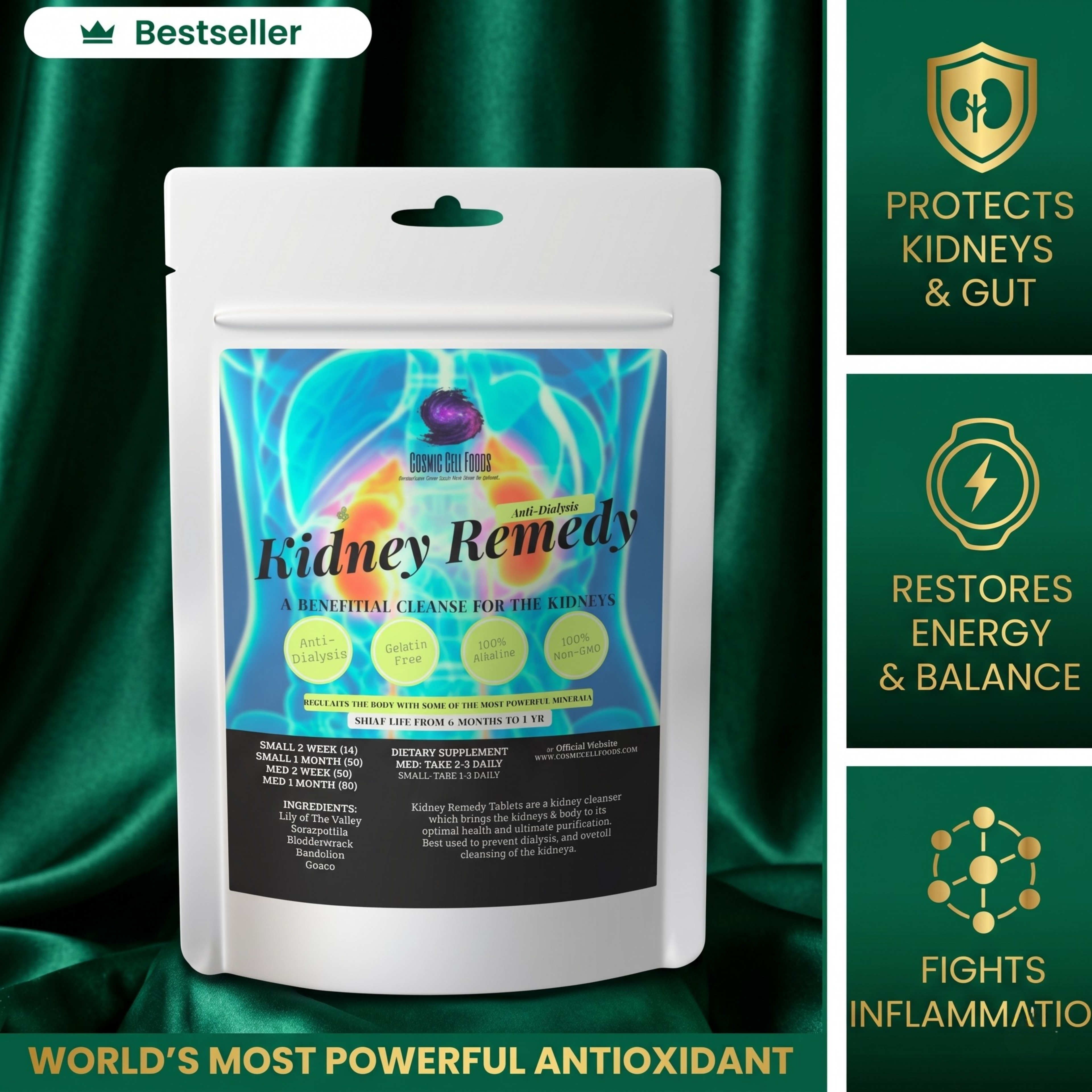 Kidney Remedy Herbal Therapy Bundle - Kidney Cleanse, Best For Dialysis (Save $220)